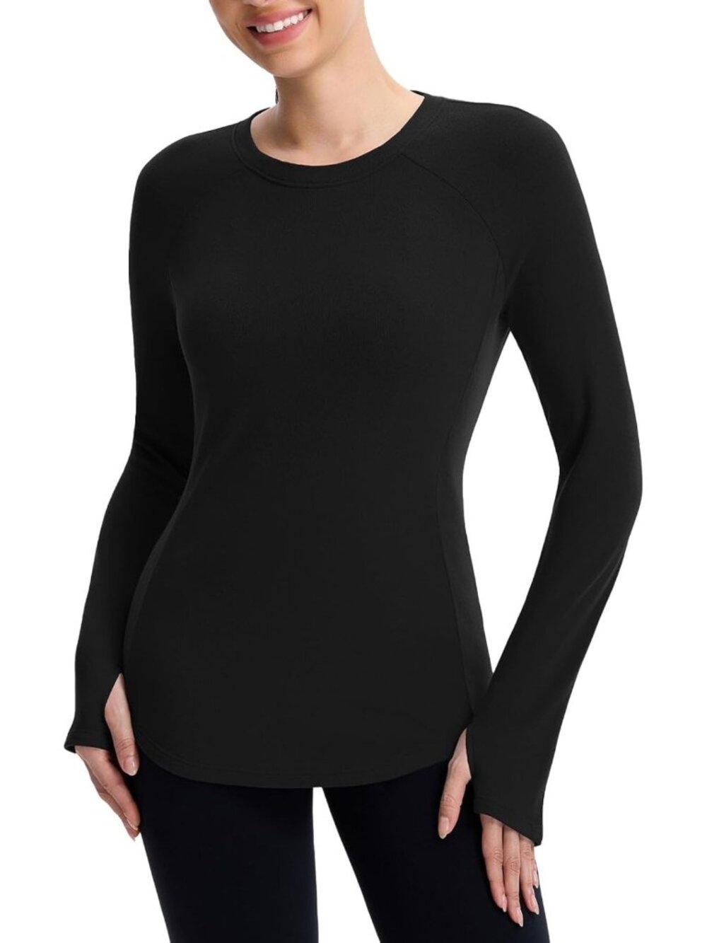 Cozy Women's Thermal Long Sleeve Fleece Lined Top for Cold Weather Comfort